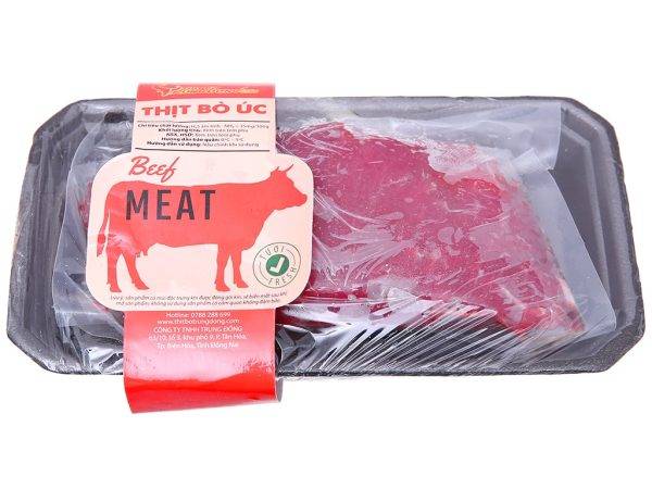 Vai bò Úc tươi Trung Đồng hút chân không khay 250g
